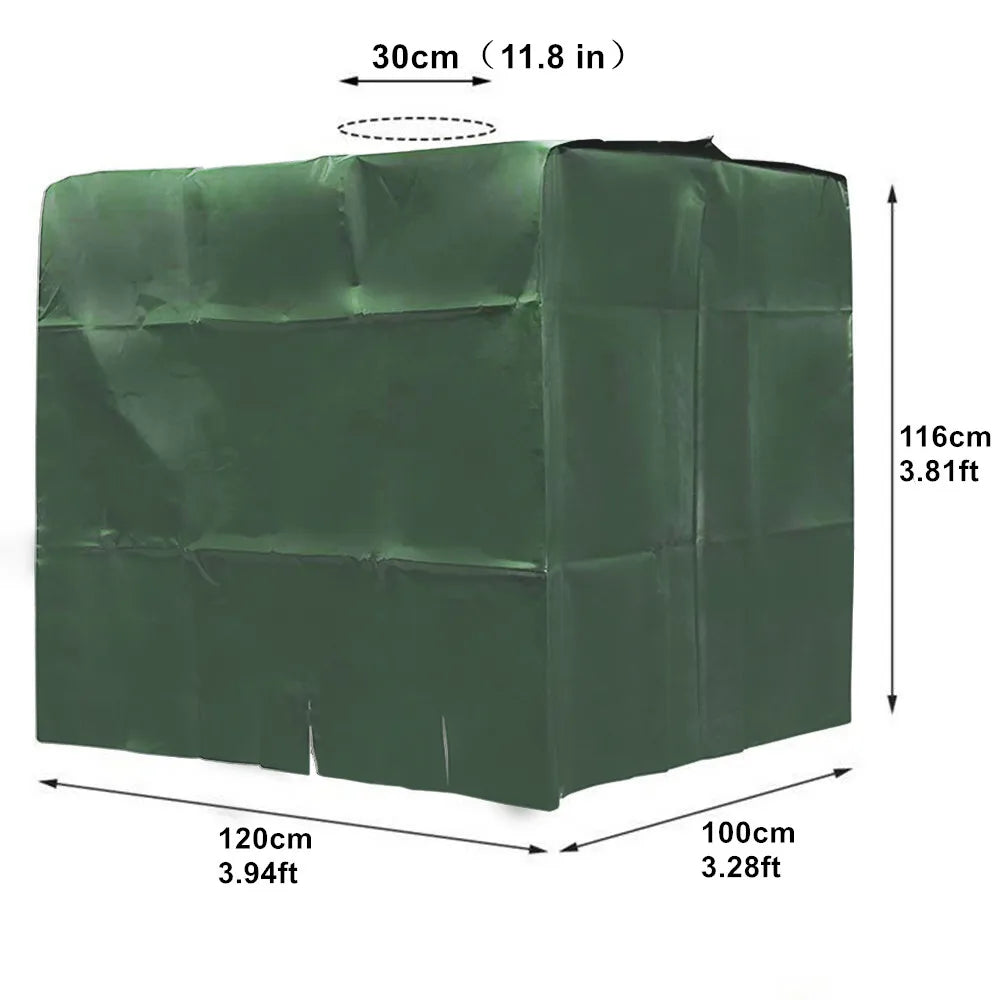 1000L IBC Water Tank Cover Tarpaulin Waterproof UV Resistant Tarpaulin with Zipper for IBC Rain Tank Cover Dustproof