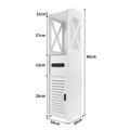 Slim Tall Bathroom Cabinet with Door 80x20x12cm PVC Material Waterproof Easy Install And Clean Storage Solution for Bathrooms