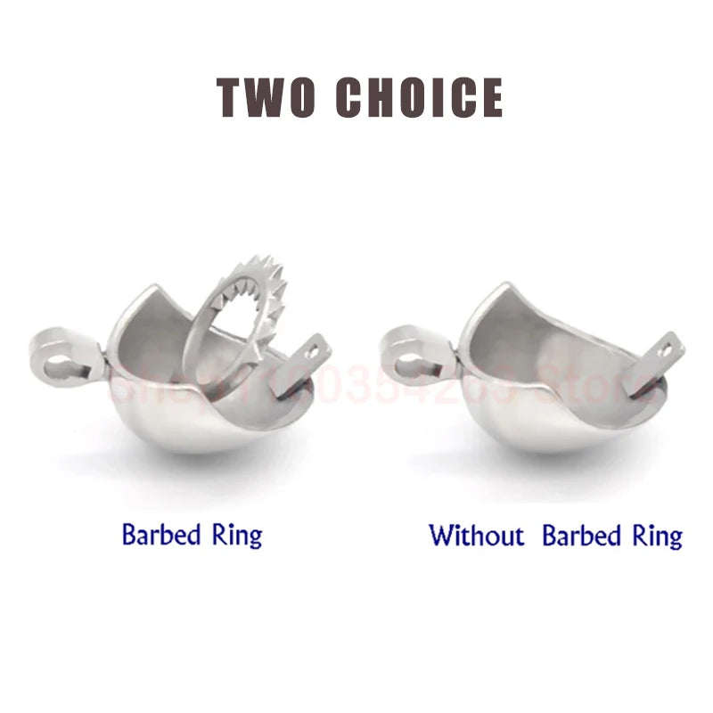 Stainless Steel Fully Restraint Male Chastity Devices With Thorn Ring,Scrotum Ball Stretcher,Metal Cock Cage,BDSM SexToy For Men