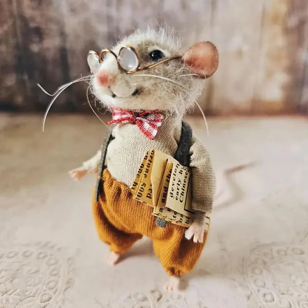 Christmas Needle Felted Mouse Ornament – DIY Handmade Wool Mouse Decoration for Home & Tree