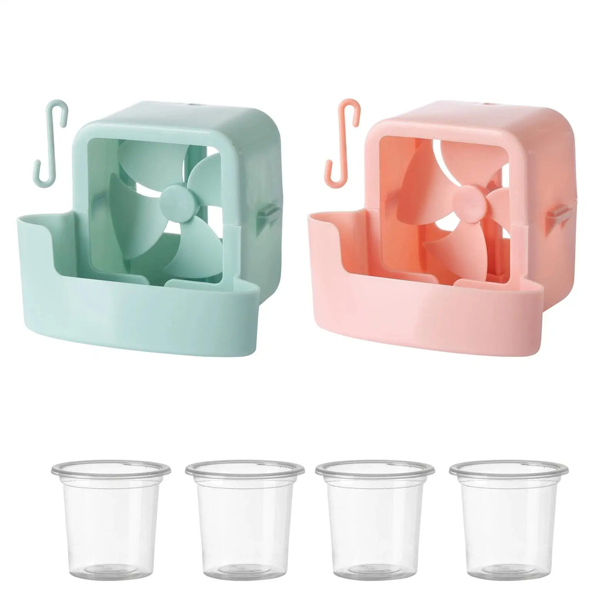 Electric Hanging Cooling Fan with 4 Ice Cups Mist Cooling Adapter Hangable Ice Holder Floor Fan for Household Rapid Cooling