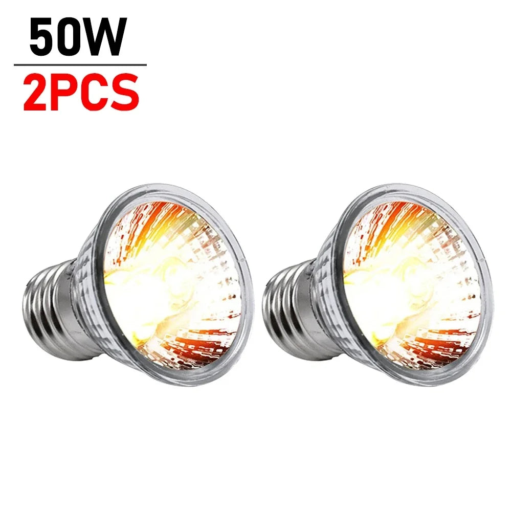 1/2/5/10PCS UVA+UVB Reptile Heat Lamp 25/50/75W Full Spectrum Basking UV Light Bulb for Snakes, Turtles, and Amphibians