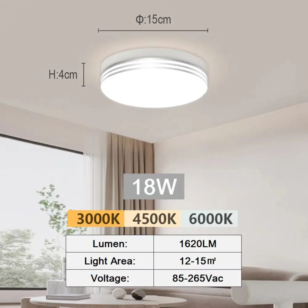 Round LED Ceiling Light Simple Square Ceiling Lights Modern Kitchen Ceiling Lighting Fixture Led Panel Lamp for Balcony Corridor