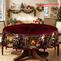 1 piece, Merry Christmas themed party tablecloth, red Santa reindeer snowflake design print