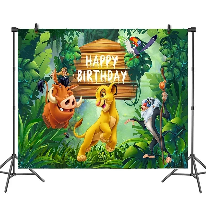 Simba Lion King Birthday Party Decorations Disposable Tableware Balloon Tablecloth Napkin Cup Cake Topper for Kids Baby Shower