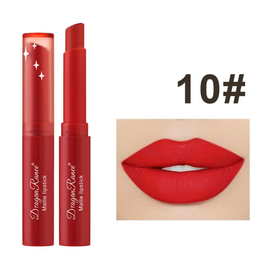 Matte Lipstick, Non-Fading Moisturizing European and American Style Makeup, Velvet Matte Lipstick, Waterproof and Long-Lasting Matte Lipstick