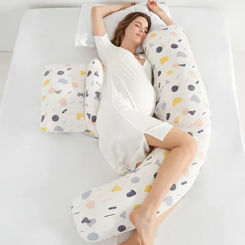 Multi Functional Detachable Breastfeeding Pillow for Pregnant Women shaped Waist Protection Side Pillow Support Abdominal Pillow