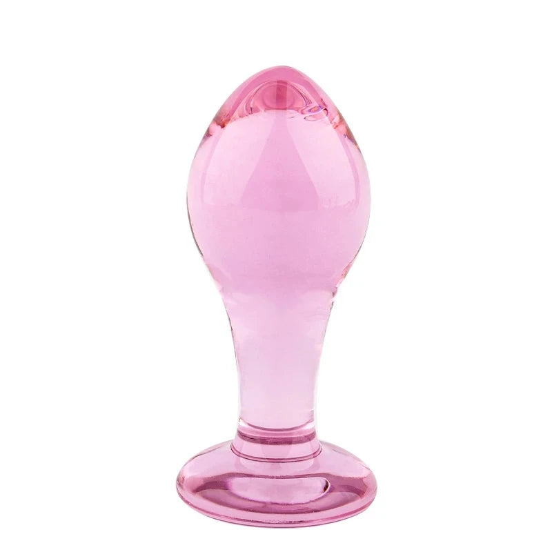 Small Pink Glass Butt Plug Crystal Huge Ball Anal Beads Fake Penis Heart Rose Glass Anus Dildo Set Adult Masturbation Toy