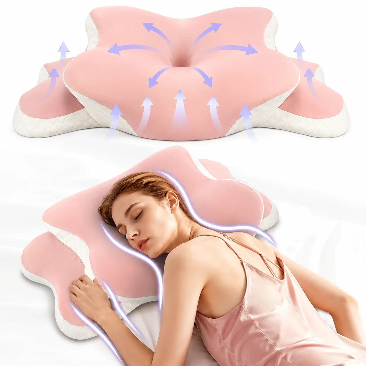 Memory Foam Cervical Pillow for Neck Pain Relief Ergonomic Orthopedic Neck Support Side Back Stomach Sleepers Ideal Gift