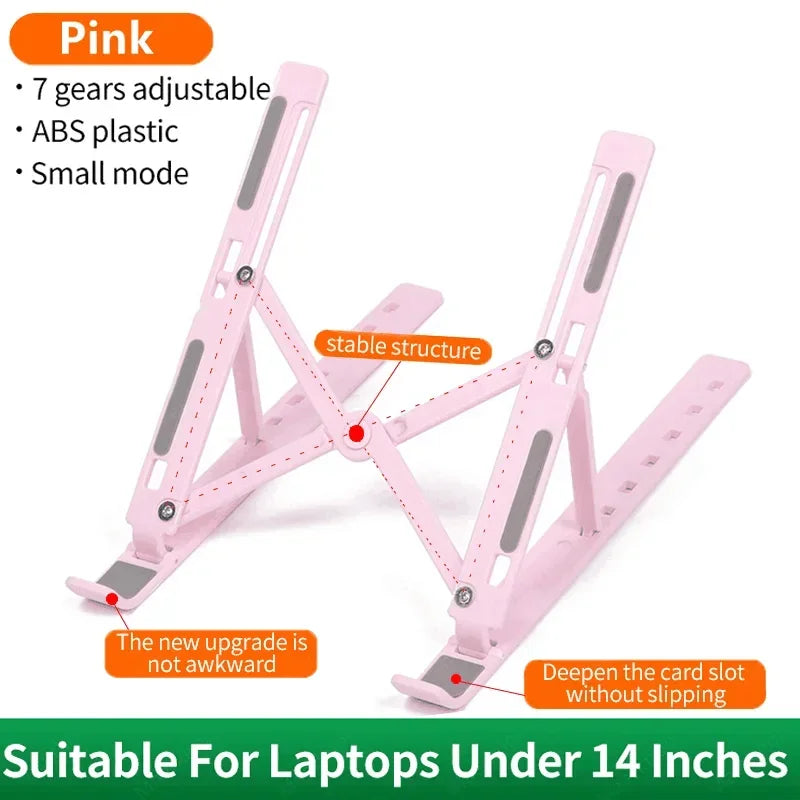 Supporto per laptop regolabile, supporto portatile e pieghevole per monitor di computer, base per notebook, accessori per MacBook Air, iPad e tablet