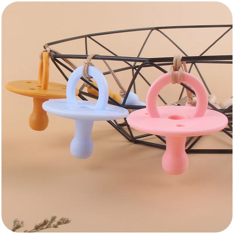 Baby Silicone Pacifier Soft BPA Free Soother Infant Dummy Nipple Newborn Baby Teether Toy Teething Nursing Pacifier Chain Pendan