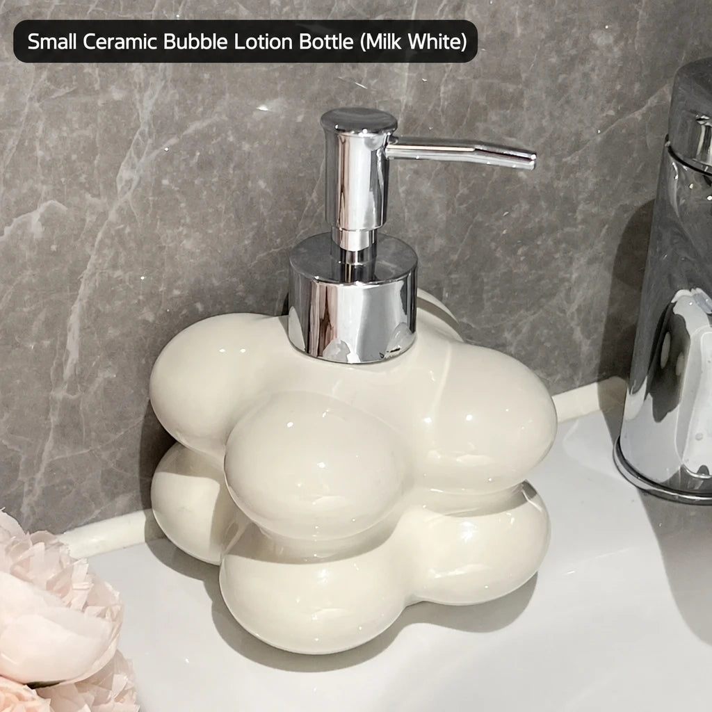Creative Ball Ceramic Shampoo Potion Bottle Luxury Plating Silver Press Lotion Bottle Toilet Soap Dispenser Bathroom Accessories