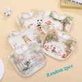 Baby gauze bib, waterproof cartoon saliva towel, children's and baby products, baby meal bag bib