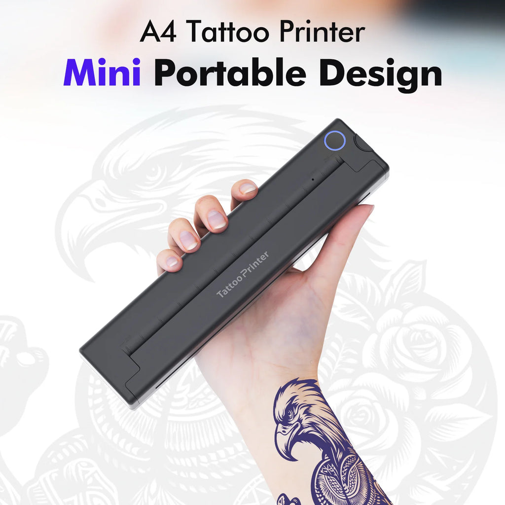 A4 Tattoo Stencil Printer Thermal Tattoo Printer with Transfer Paper Wireless Bluetooth Mini Portable Printer DIY Artist