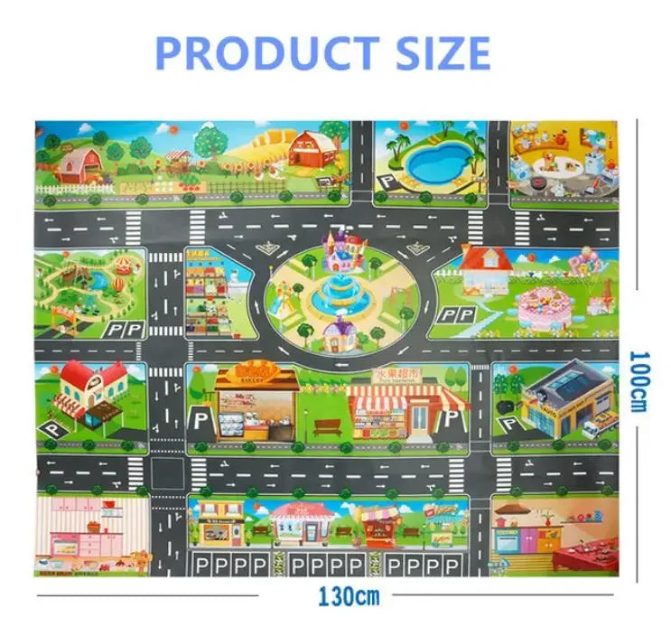 Baby Play Mat City Traffic Car Park Waterproof Parking Lot Kids Playmat Kids Rug Boy Girl Educational Toys for Children Map