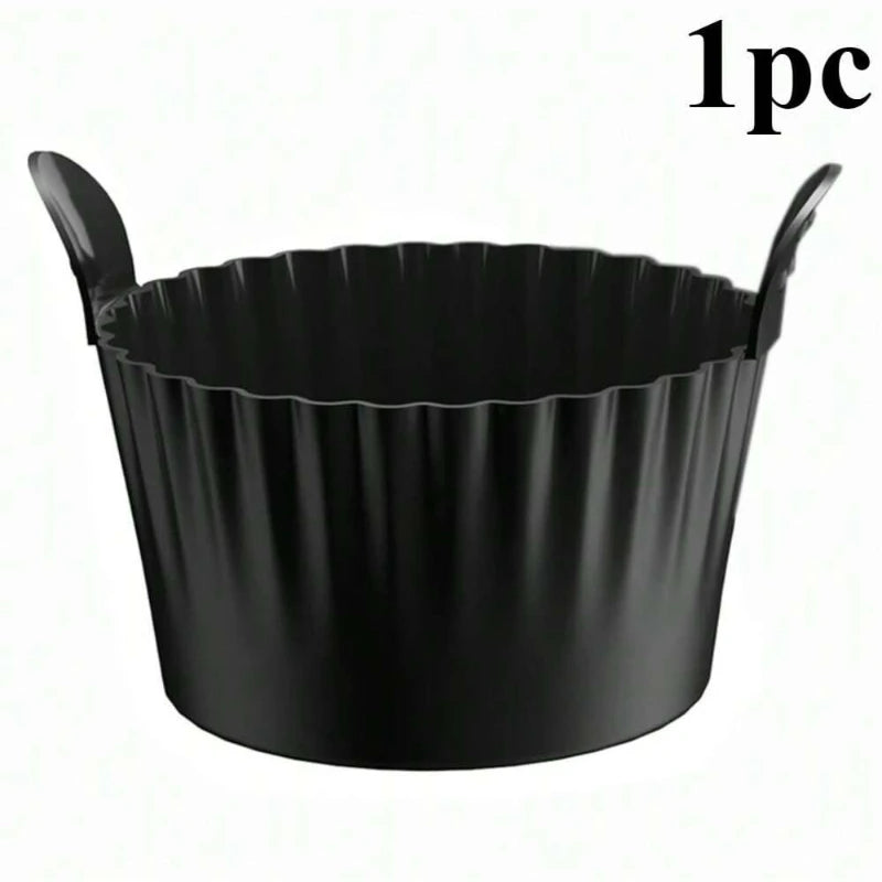 1/4PCS Reusable Silicone Air Fryer Liners and Baking Cups Accessories for Eggs Cakes Meatballs Non-Stick Kitchen Baking Tools