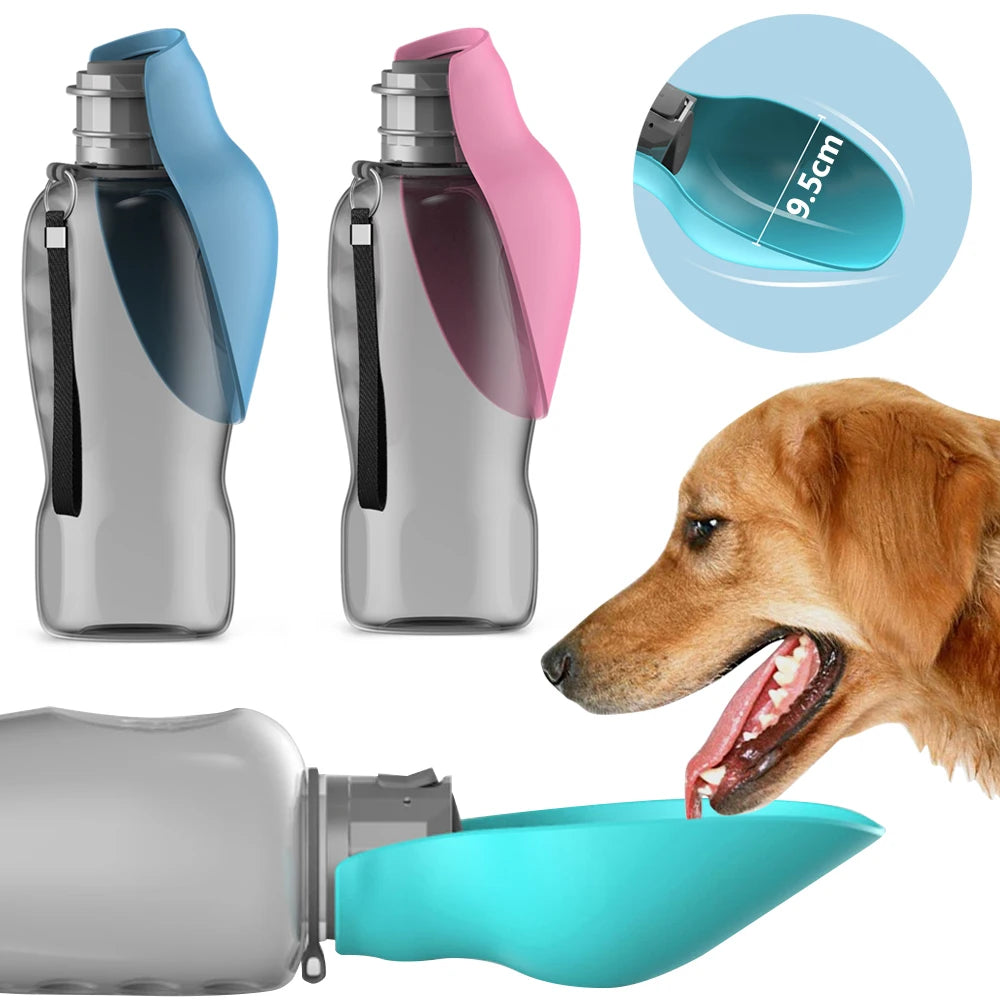800ML Large Dog Water Bottle Dispenser for Small and Large Dogs, Portable Travel Pet Drinking Bowl, Feeder Supplies for Bulldogs and Labradors