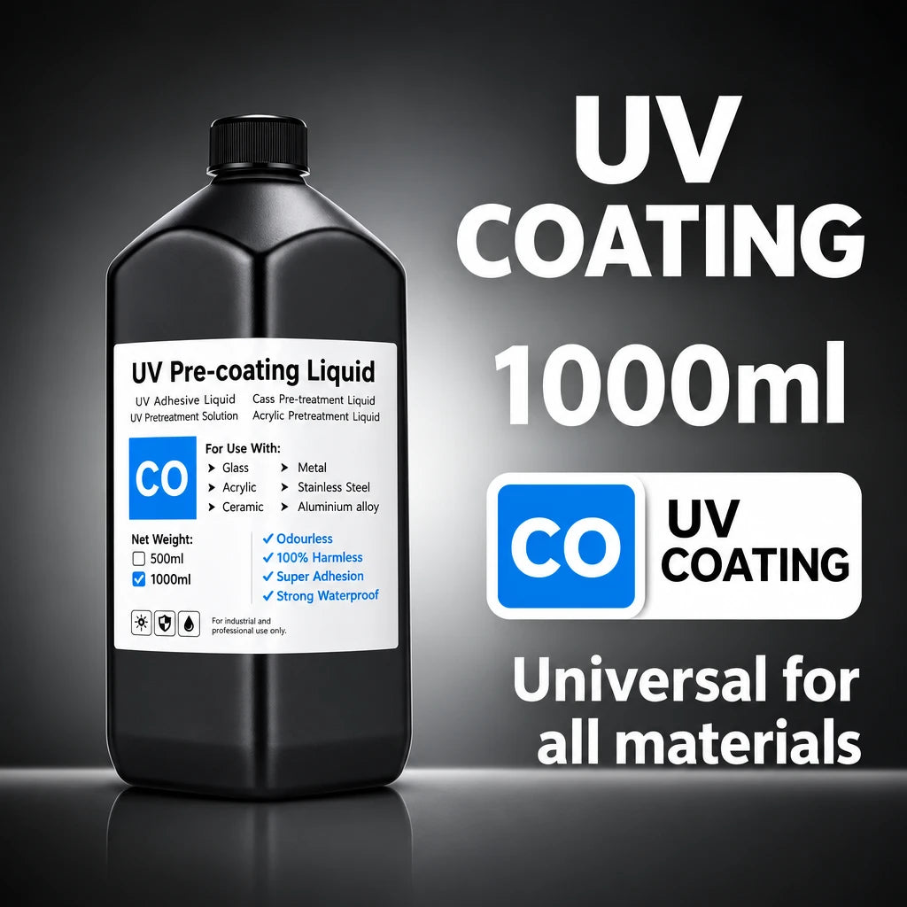 1000ML UV Pre-Coating Primer For UV Flatbed Printer For Printing on Glass Ceramic and Acrylic Metal Wood UV Coating Liquid