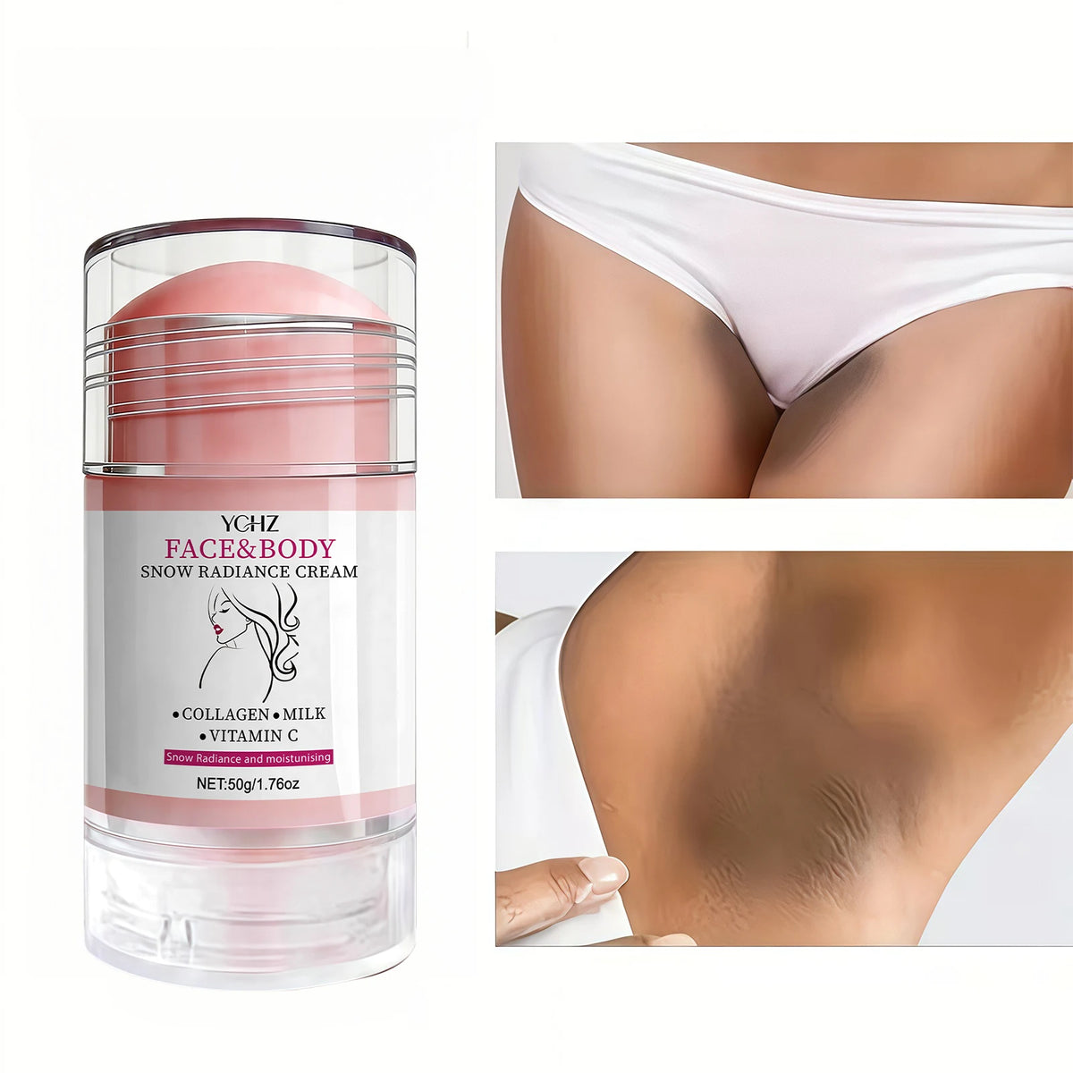 Face and Body Brightening Stick - Brightening Cream, Perfect for Use on the Face, Neck, Underarms, Joints, Etc., Gentle Formula, Provides Brightening and Moisturizing, Suitable for Both Men and Women, 50g