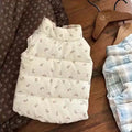 Autumn and Winter Pet Thick Floral Vest Keep Warm Cat Winter Checkered Coat Puppy Clothes Dog Clothes for Small Dogs