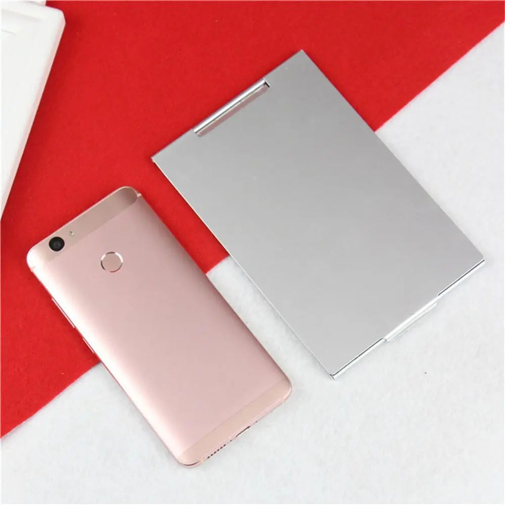 Small Mirror Aluminum Folding Mirror Foldable Compact Makeup Mirrors Rectangle Ultra-thin Pocket Mini Mirror Travel Use