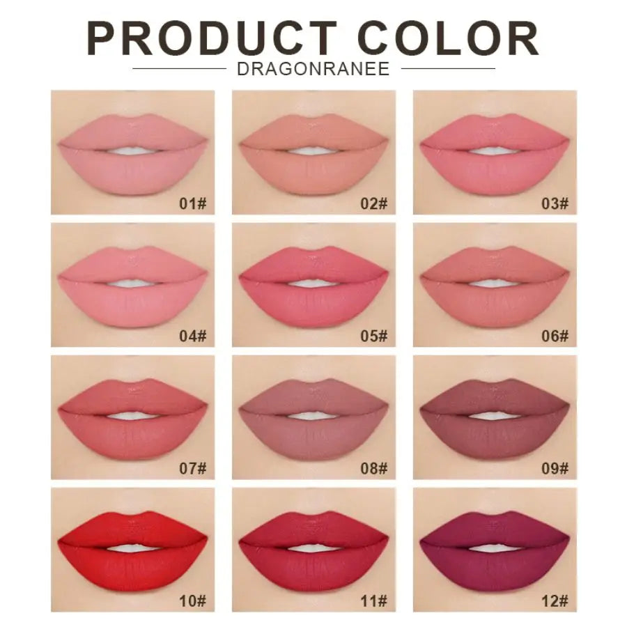 Matte Lipstick, Non-Fading Moisturizing European and American Style Makeup, Velvet Matte Lipstick, Waterproof and Long-Lasting Matte Lipstick