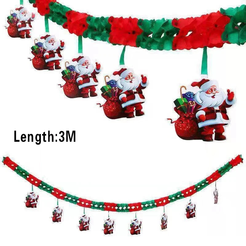 Christmas Door Hanging Banner Merry Christmas Decoration For Home  Navidad Christmas Wall stickers Xmas Gift New Year