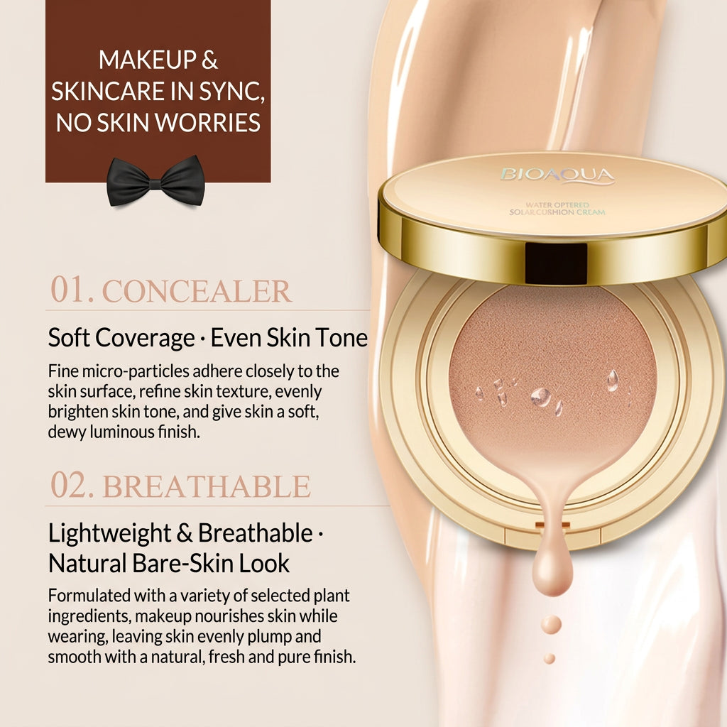 BIOAQUA Air Cushion BB Cream Brighten Concealer Moisturizer Foundation Face Whitening Makeup Facial Base Perfect Cover Cosmetics