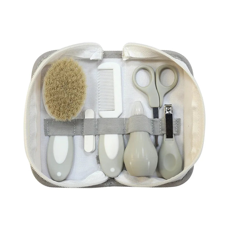 Baby Care Kit Six-Piece Baby Nasal Inhaler Nail Clipper Brush File Comb Scissors Set Daily Cleaning and Care Accessories for Baby