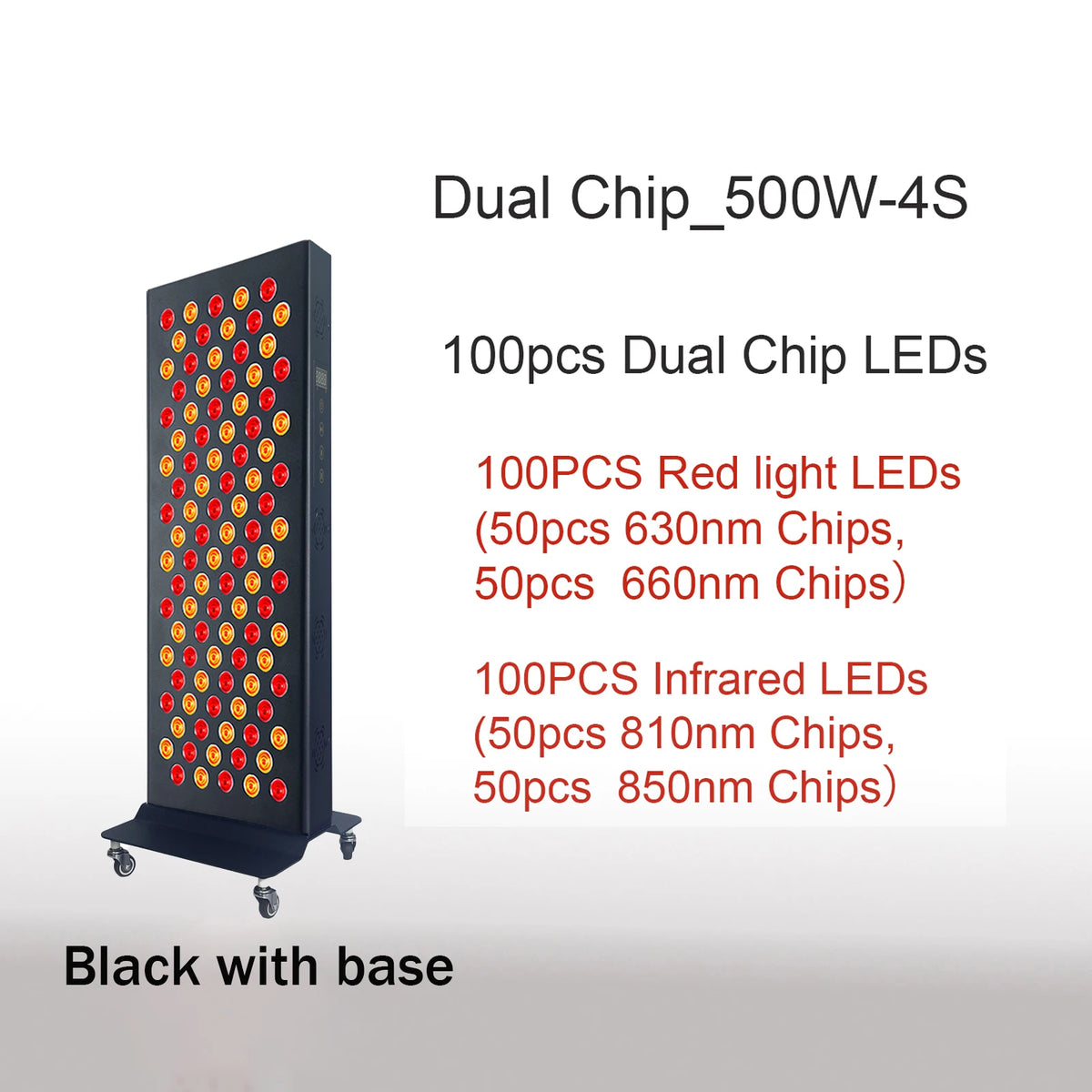 Dual Chip Red Light Therapy Panel Lamp 630nm 660nm Near Infrared Therapy Light 810nm 850nm LED Beauty Devices for Face and Body