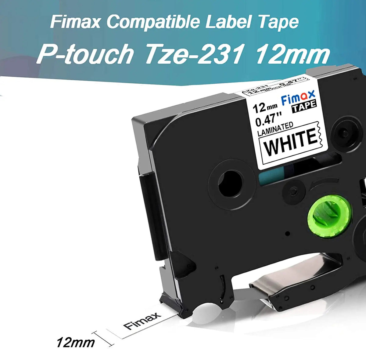 Fimax 31 Colors 231 Label Tape TZE231 431 531 631 12mm Tape Compatible with Brother P-touch Label Maker Ribbon TZE231 For PTH110