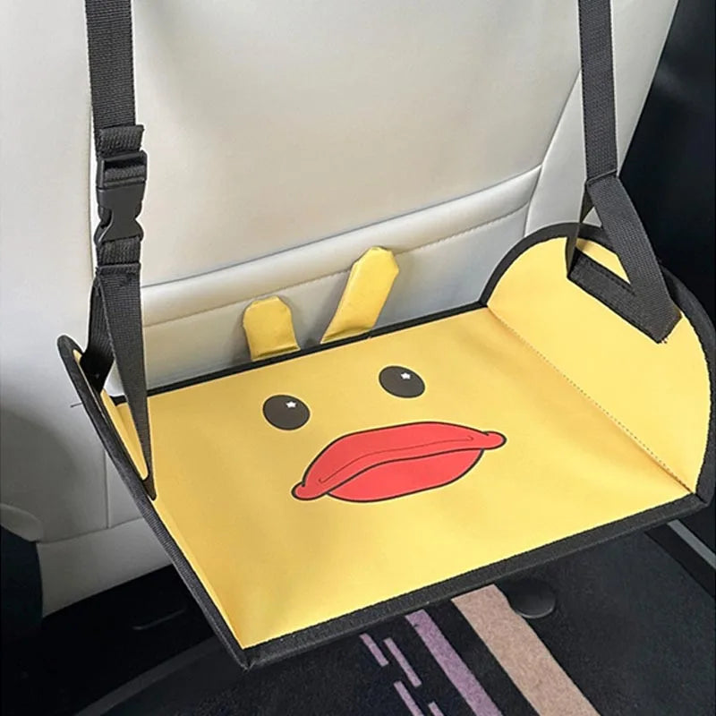 Poggiapiedi universale per seggiolino auto per bambini con cartoni animati, amaca poggiapiedi portatile per sedile posteriore auto con motivo a orsetto