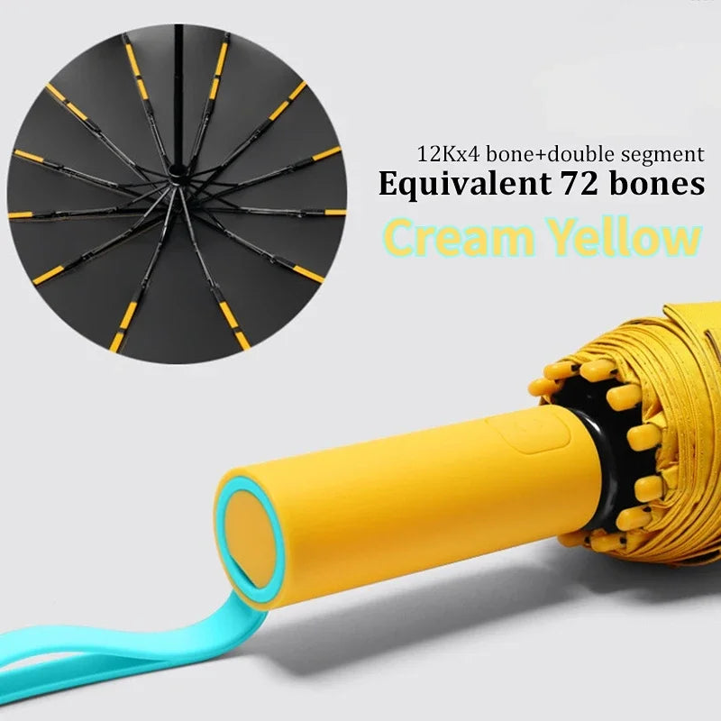 Super Strong Windproof Automatic Umbrella for Men and Women 72 Bone Large Rainproof Sun UV Protection Folding Rain Umbrellas
