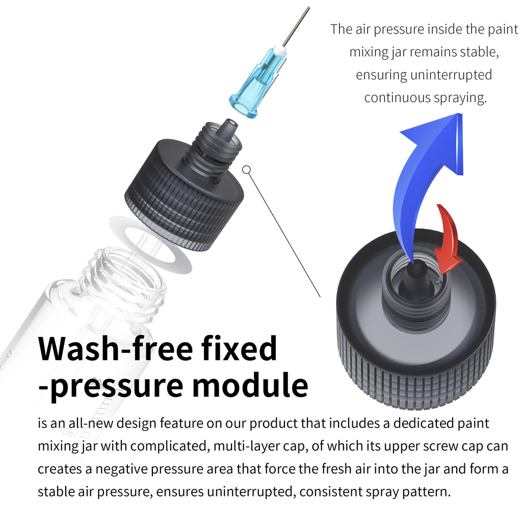 【DSPIAE PT-AB】Wash-Free Airbrush with Marker Rack for Scale Model Painting Quick Color Change Hobbyist DIY Craft Tools