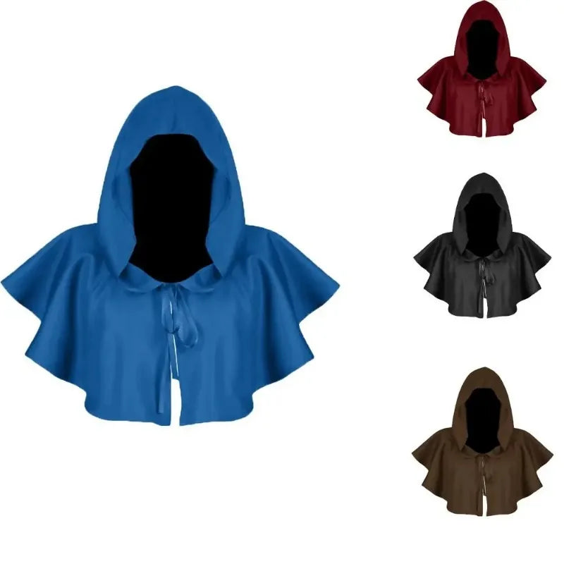 Halloween  Adult Solid Costume Death Cloak Medieval Hooded Costume Cloak Movie Cosplay Clothing Party Clothes