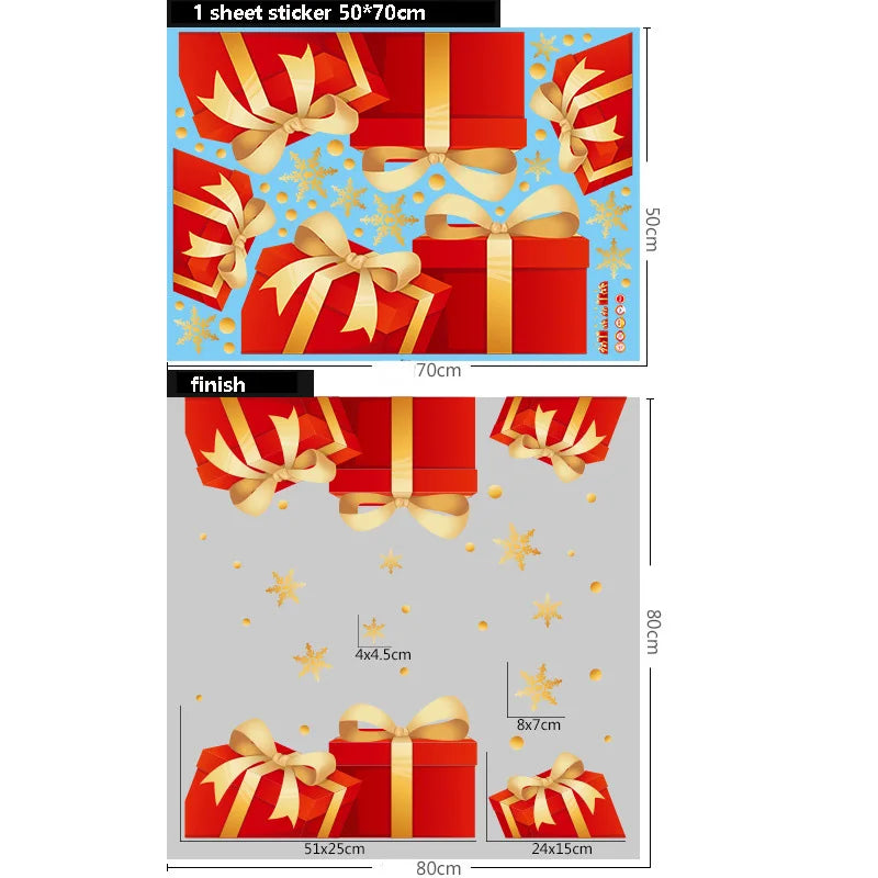 Merry Christmas Window Stickers Wall Sticker Xmas Decals Christmas Decorations For Home Shopping Mall Store Office Window