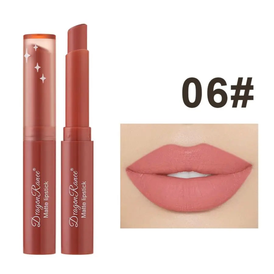 Matte Lipstick, Non-Fading Moisturizing European and American Style Makeup, Velvet Matte Lipstick, Waterproof and Long-Lasting Matte Lipstick