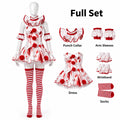 Halloween Scary Clown Dress Cosplay Costume Horror Joker Outfit For Themed Party Gathering Role Play