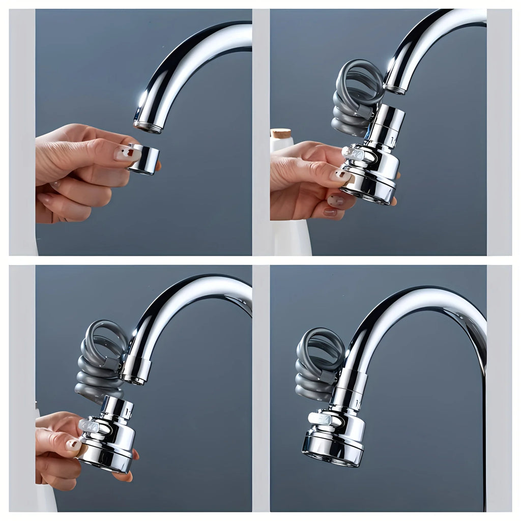 Universal Faucet Extender Tube Pull Out Aerator 3 Modes Splash-Proof Sprayer Faucet Nozzle Sink Cleaning Extension Flusher