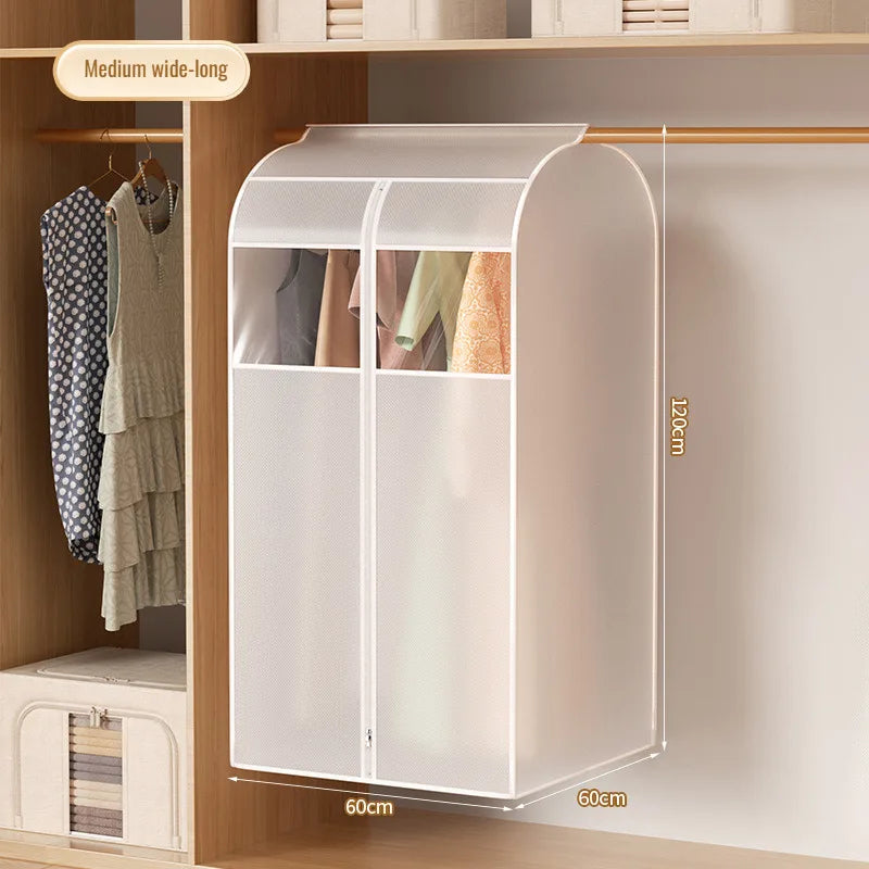 Hanging Clothes Dust Cover Transparent Dust Bag Waterproof Dustproof Moisture-Proof Wardrobe Clothes Storage Organizer