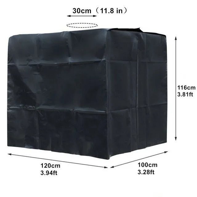 1000L IBC Water Tank Cover Tarpaulin Waterproof UV Resistant Tarpaulin with Zipper for IBC Rain Tank Cover Dustproof