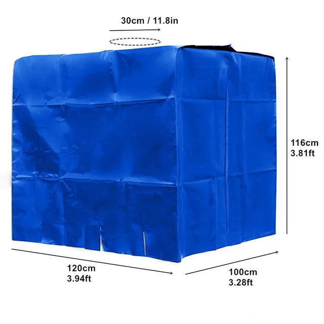 1000L IBC Water Tank Cover Tarpaulin Waterproof UV Resistant Tarpaulin with Zipper for IBC Rain Tank Cover Dustproof