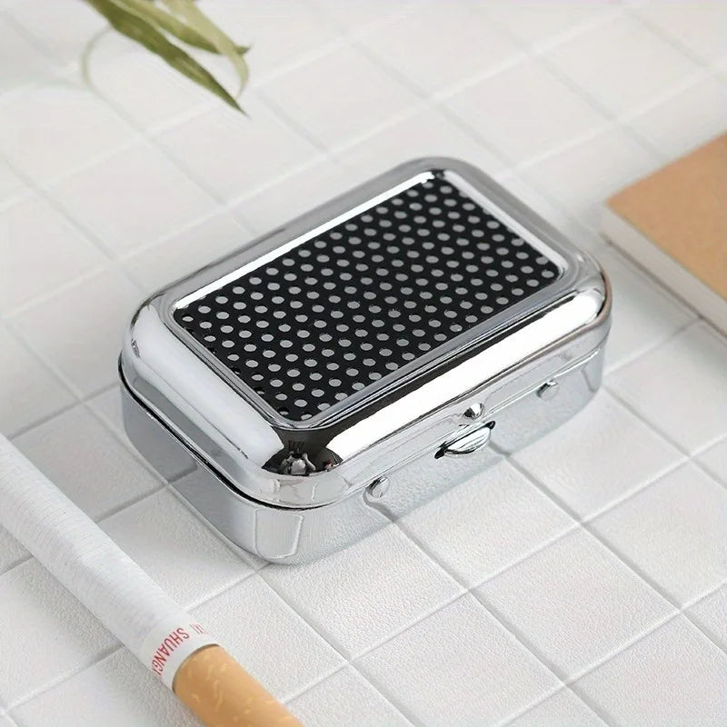 1pcs Stainless Steel Ashtray with Lid Smokeless Portable for Car Home Outdoor