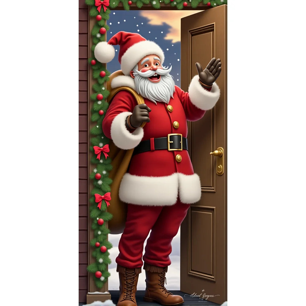 Christmas Door Hanging Banner Merry Christmas Decoration For Home  Navidad Christmas Wall stickers Xmas Gift New Year