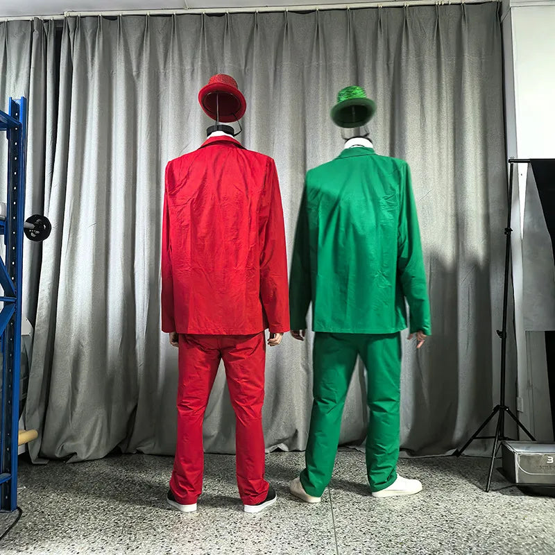 Adult Halloween No Head Red Green Blue Suit Festival Parade Party Outfit Men Stage Performance Wear 2025 Magic Show Clothes
