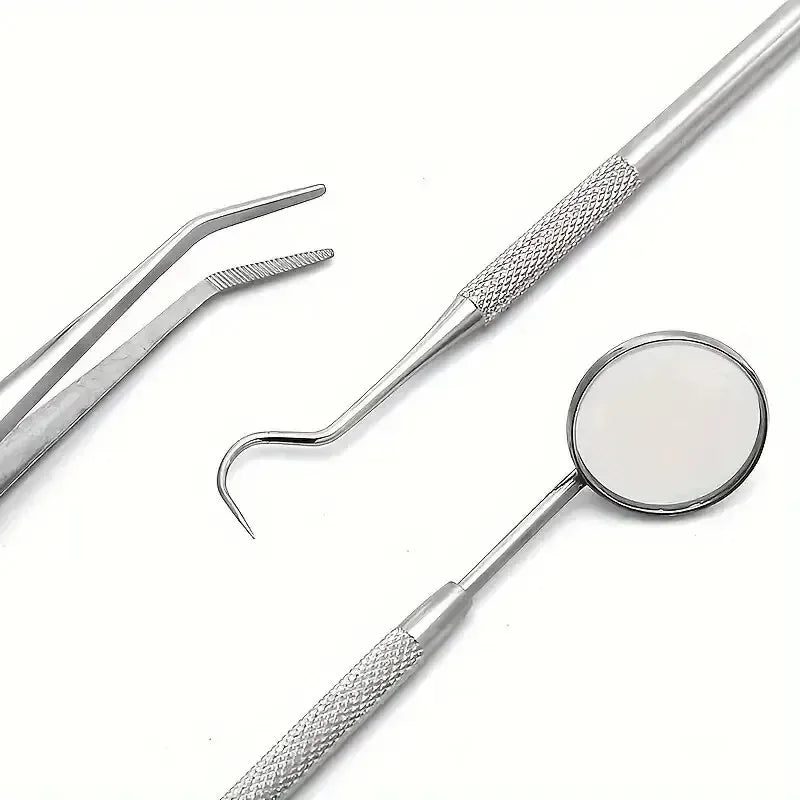 3-8P Stainless Steel Dentist Oral Tools Cleaning Flossing Tartar Removal Easy to Clean Not Easy to Break Dental Oral Mirror Care