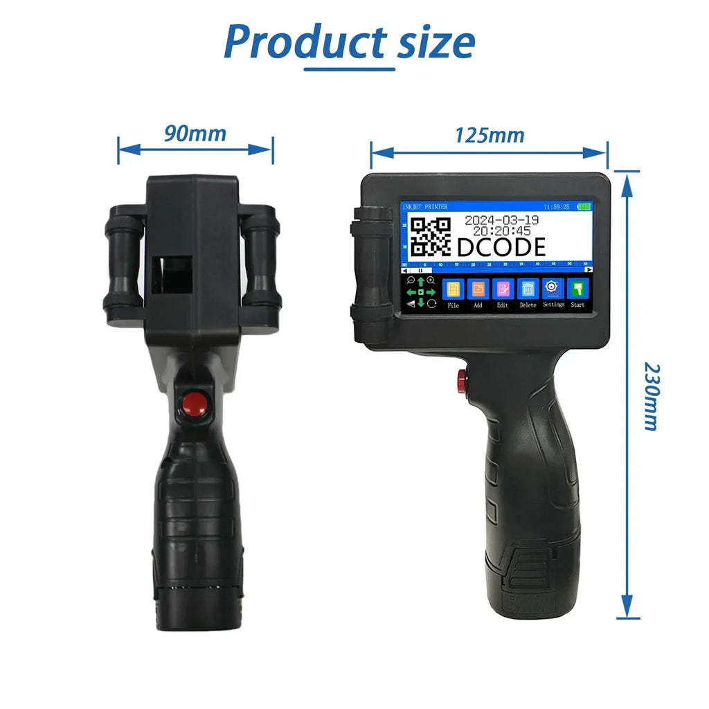 DCODE 1755PLUS Stampanti portatili da 12,7 mm Stampante a getto d'inchiostro portatile Testo QR Codice a barre Numero lotto Logo Immagine Data Macchina da stampa