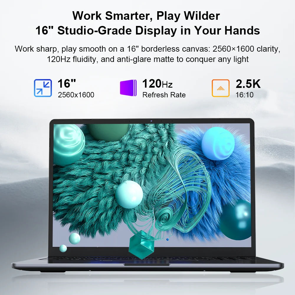 Ninkear A15 Pro Laptop AMD Ryzen 5 5500U 16GB RAM 1TB SSD 16 inch 2.5K 120Hz IPS Metal Body Windows 11 WiFi6 Fingerprint Business Office Gaming Notebook Portable Computer