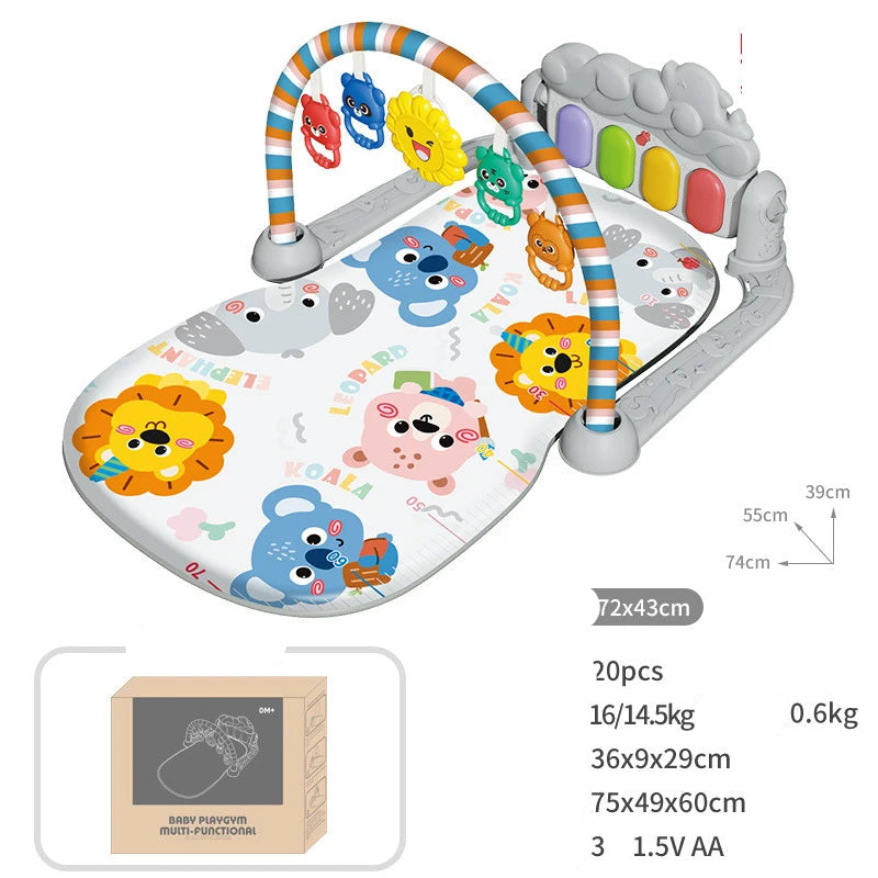 Baby Fitness Stand Music Play Gym Activity Toys Newborn Piano Crawling Blanket Pedal Game Pad Early Education 0-36 Months Gifts