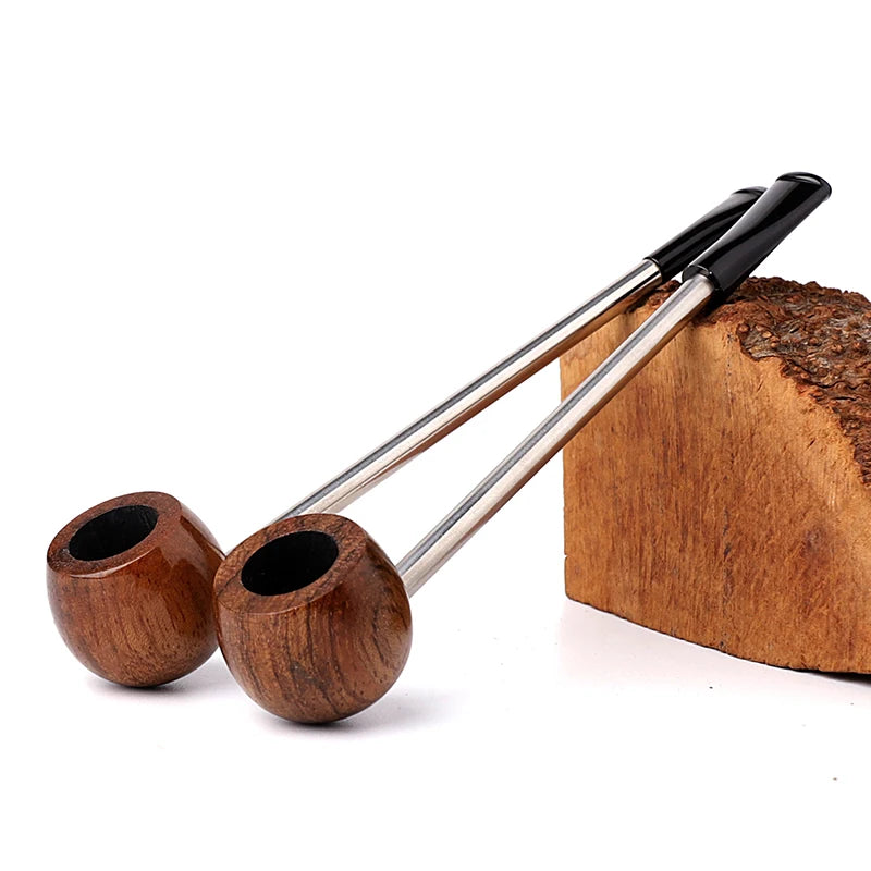 Red Sandalwood Smoking Pipe For Men Portable Straight Solid Wood Tobacco Pipes Dry Week Small Wooden Pipe Tool